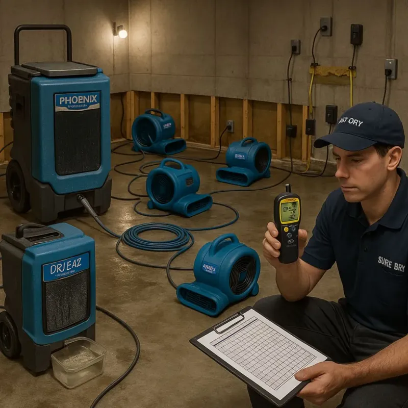 Structural Drying and Dehumidification process in Union Springs, NY